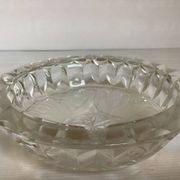Large glass ashtray with frosted flowers.