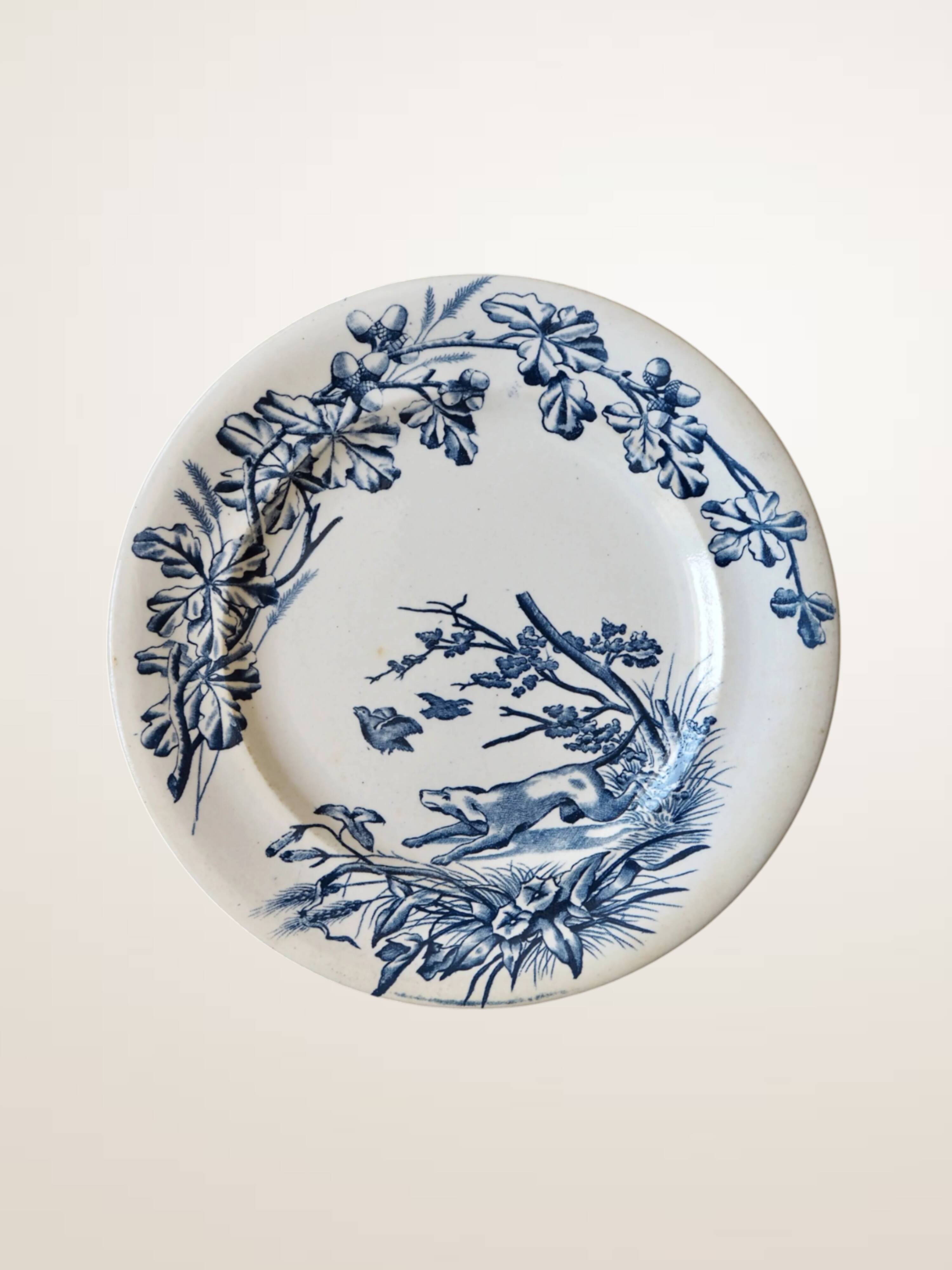 Pair of plates J.S. and Co. Terre de Fer "Hunt"