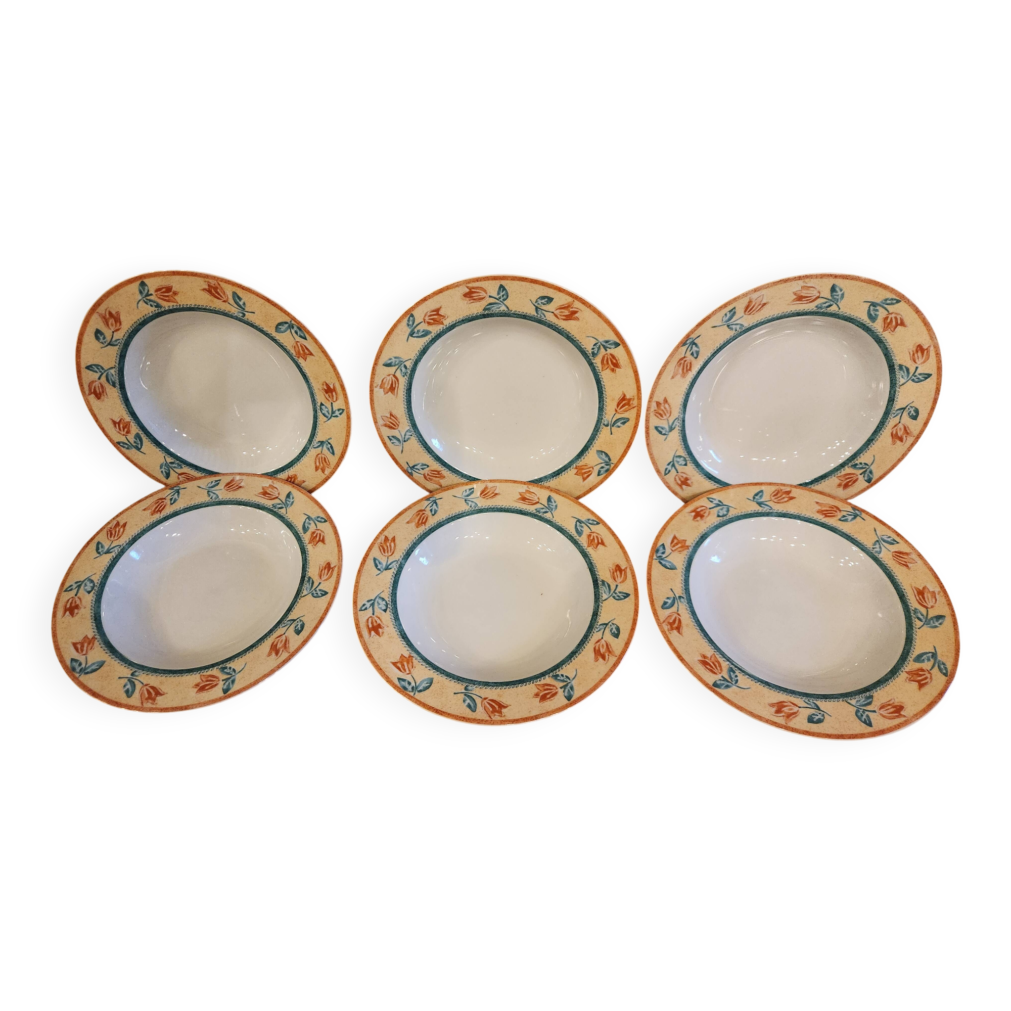 Lot de 6 assiettes creuses vintage - Collection Gallery