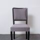 Set of 4 black and grey Art Deco chairs made of painted wood and upholstery fabric.