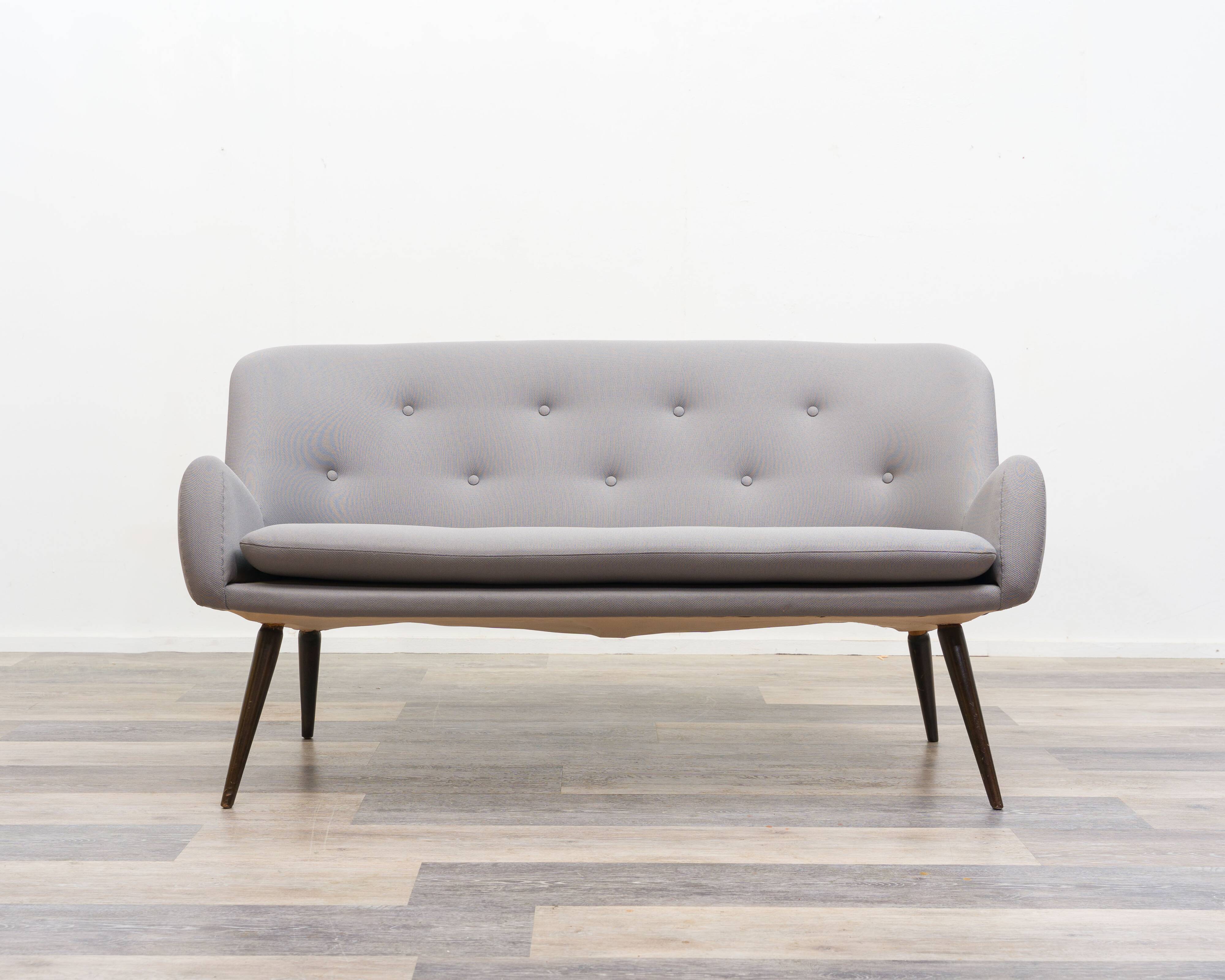 2.5-seater cocktail sofa, 1950s. Professionally restored.