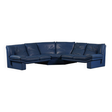 Nicoletti Salotti post-modern leather sofa, Italy 1980s