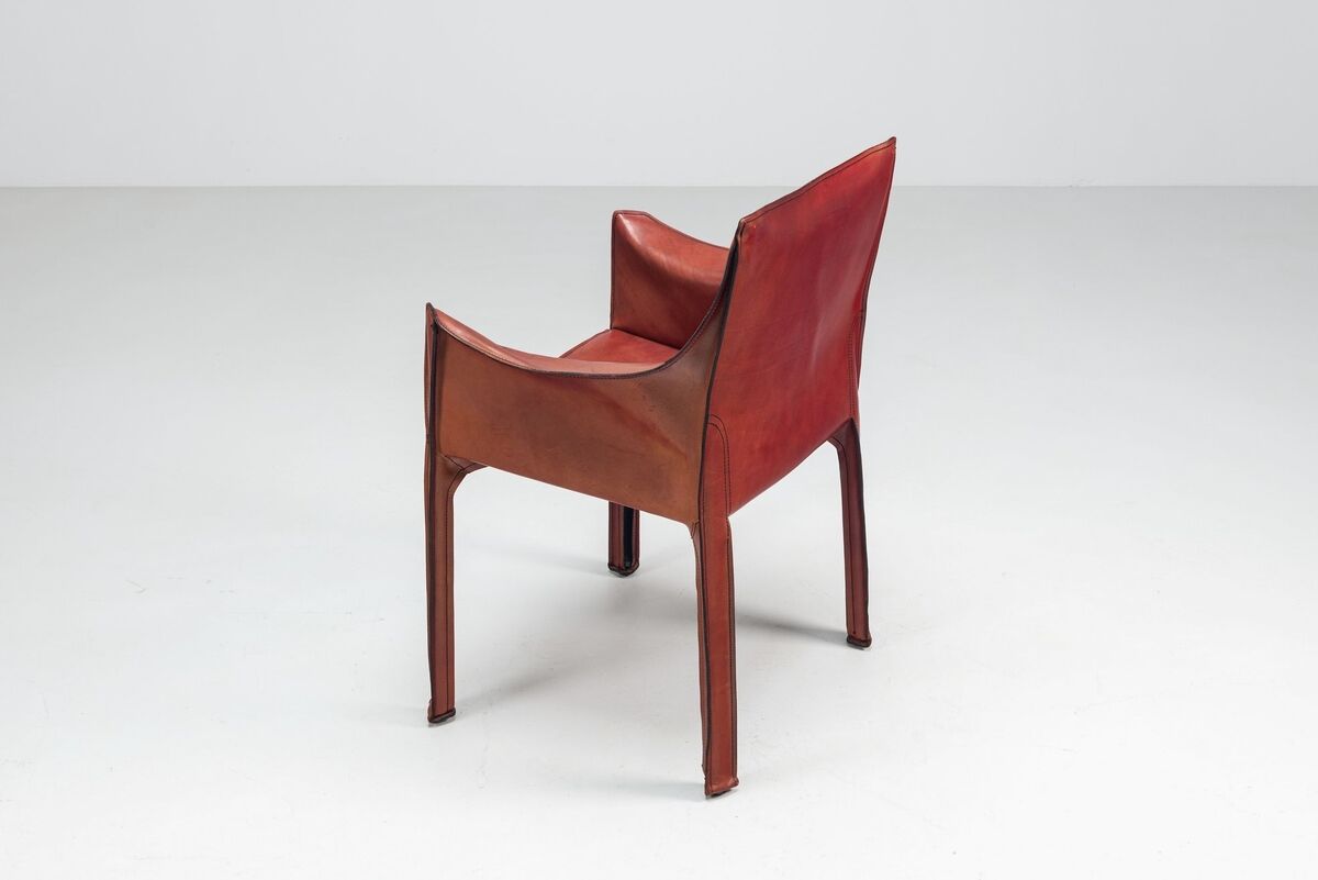 Mario Bellini model Cab 413 dining armchair in leather Cassina Italy 1977