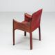 Mario Bellini model Cab 413 dining armchair in leather Cassina Italy 1977