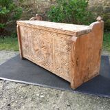 Ancient brutalist chest carved wind rose