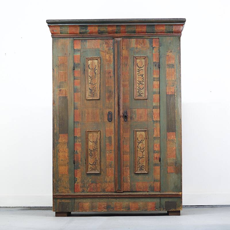 Cabinet de mariée peint d'art populaire, 1790