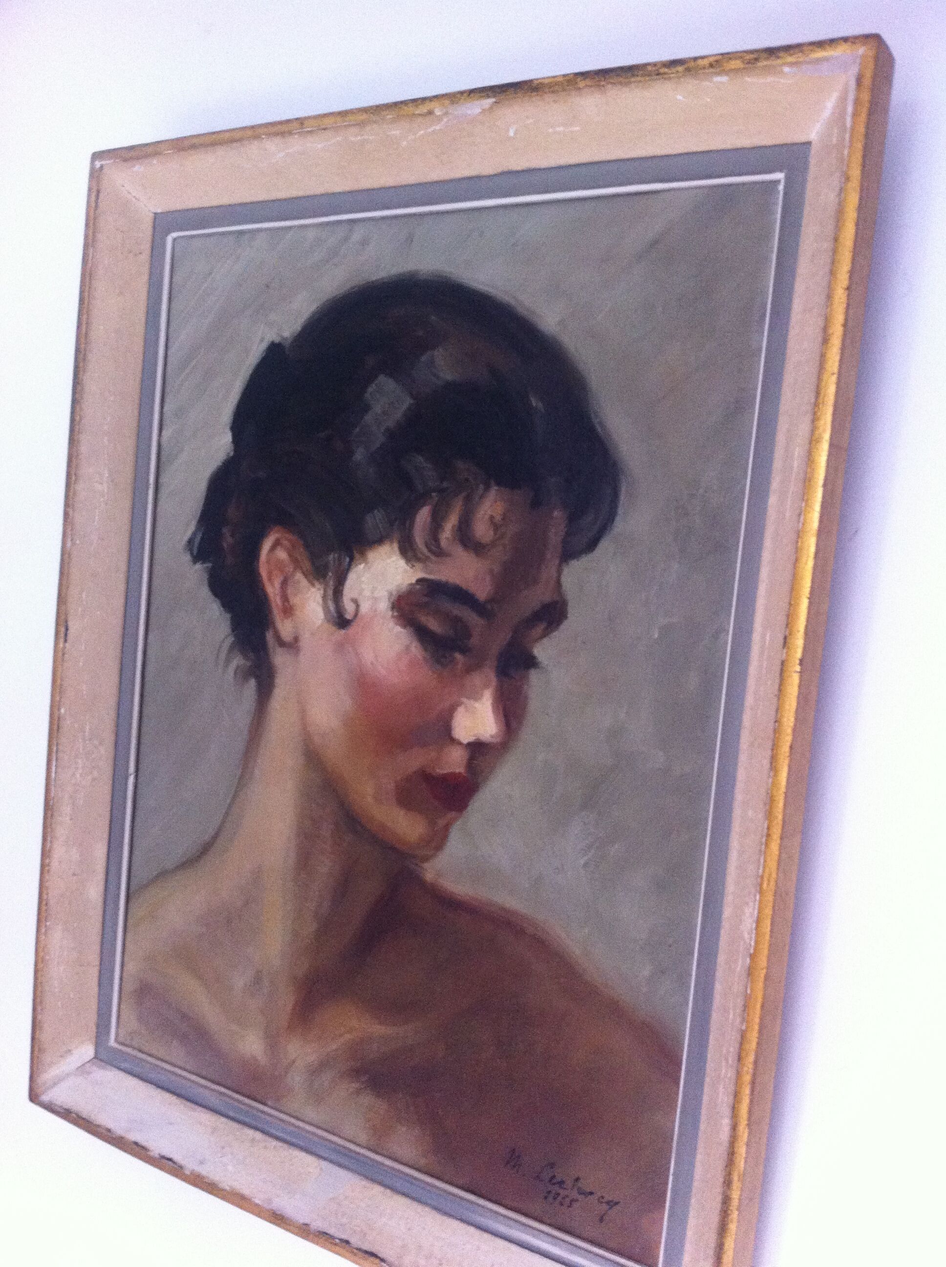 Portrait of a young woman by Maurice Leclercq, 1955,