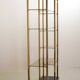 Black Belgo Chrom Hollywood Regency 20 Carat Gold Plated Shelving Unit 70s