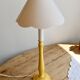 Vintage wooden bedside lamp painted yellow – Lampshade
