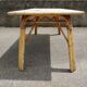 Vintage table in rattan Audoux and Minnet and ceramics Chassin 1950