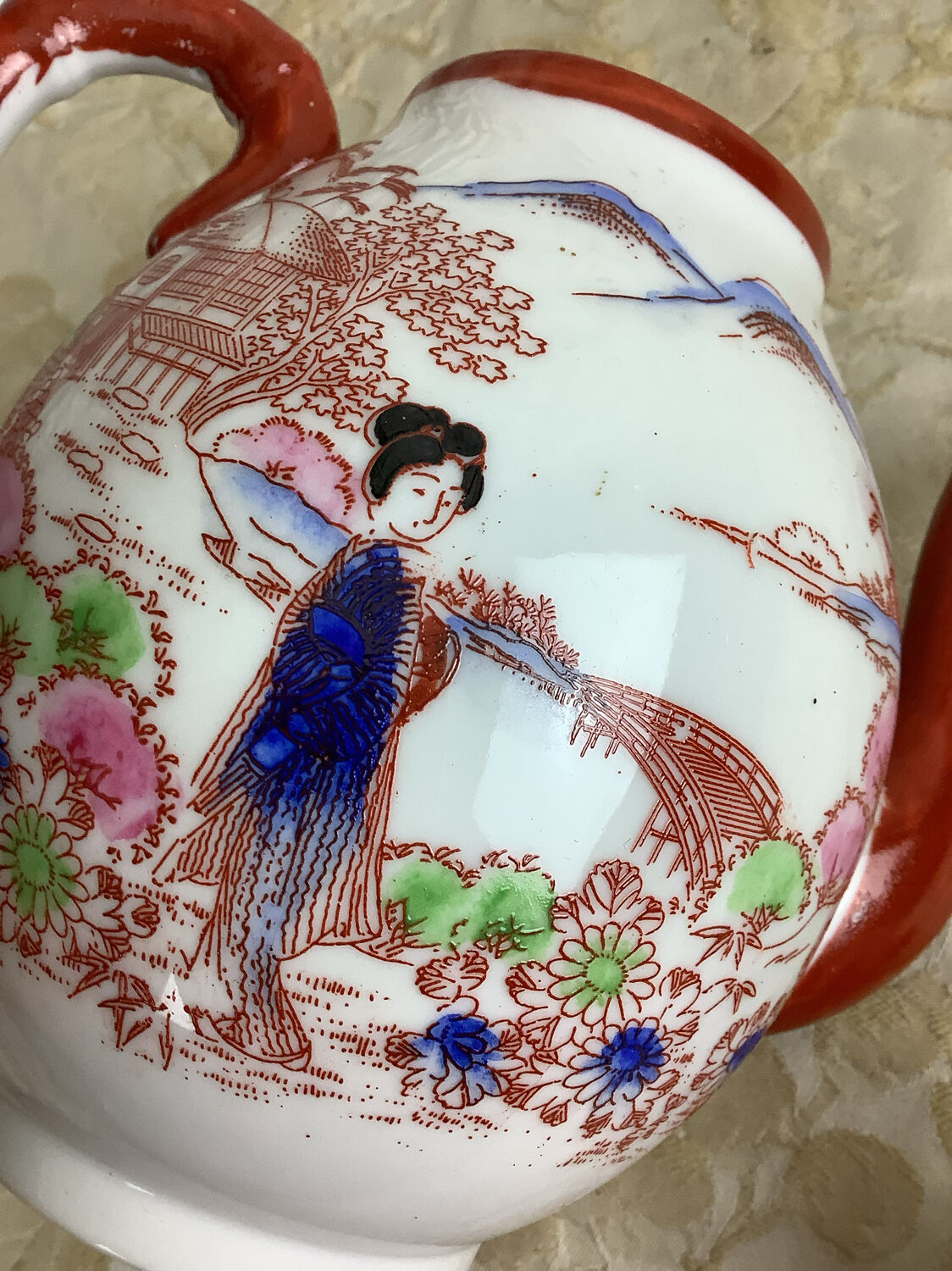 Antique Japanese porcelain teapot
