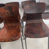 Set of 6 rosewood chairs Eromes