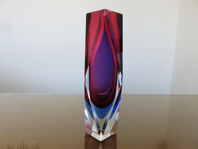 Vase Sommerso Murano design Luigi Mandruzzato 60s