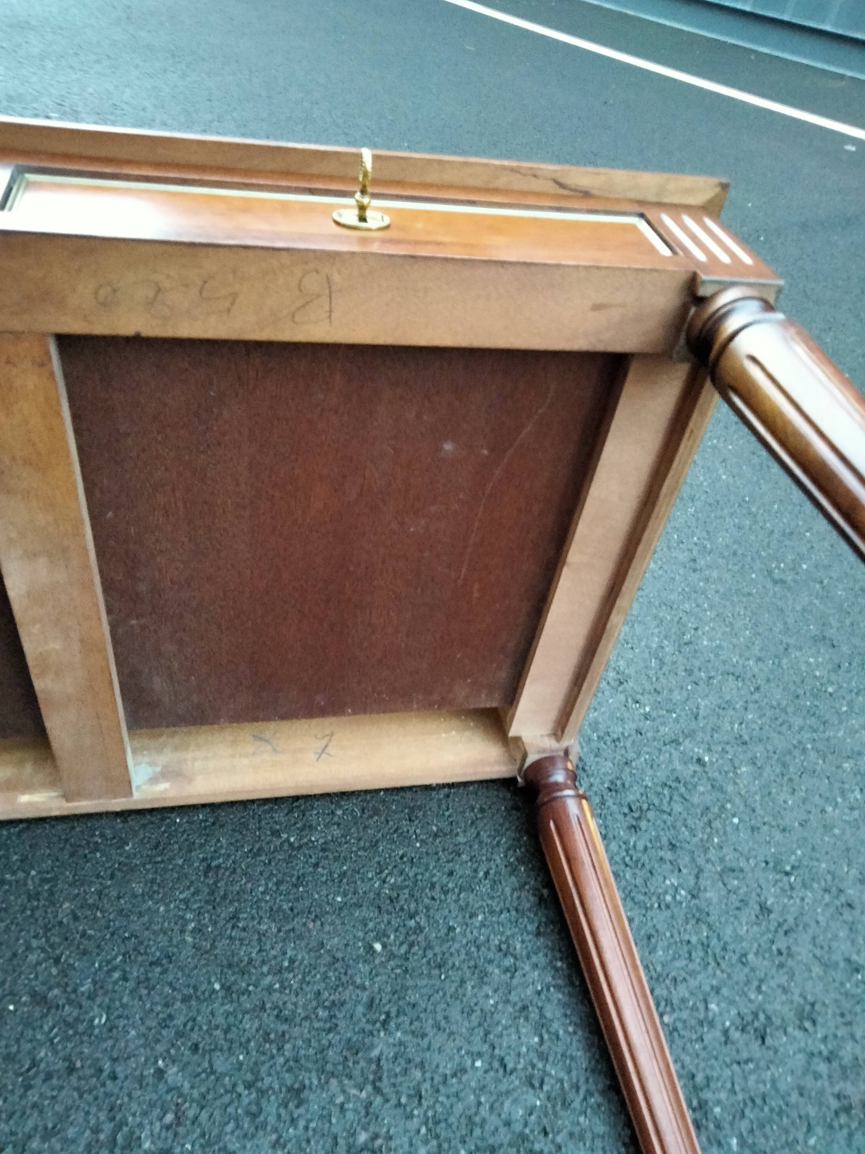 Old style flat desk louis xvi leather tray with 2 pulls