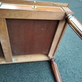 Old style flat desk louis xvi leather tray with 2 pulls