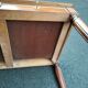 Old style flat desk louis xvi leather tray with 2 pulls