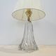 Vintage daum france 1960 crystal lamp base with pleated shade