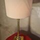 large 1970s luxury solid brass living room lamp with new linen shade 68x35