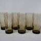 Set of 6 70s Long Drink design smoked glasses