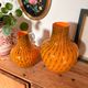 Duo vase & blown glass carafe in orange – 1960s/70s