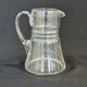 Ancienne carafe  pichet en verre soufflé  décor de feuilles ciselées 1940