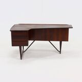 Rosewood Boomerang Desk by Peter Løvig Nielsen for Hedensted Møbelfabrik Denmark 1950s