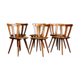 Ensemble de 6 chaises bistrot Winstub Bombenstabil des années 50
