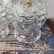Pair of vintage electrified to nine-piece chiseled glass wall lamps