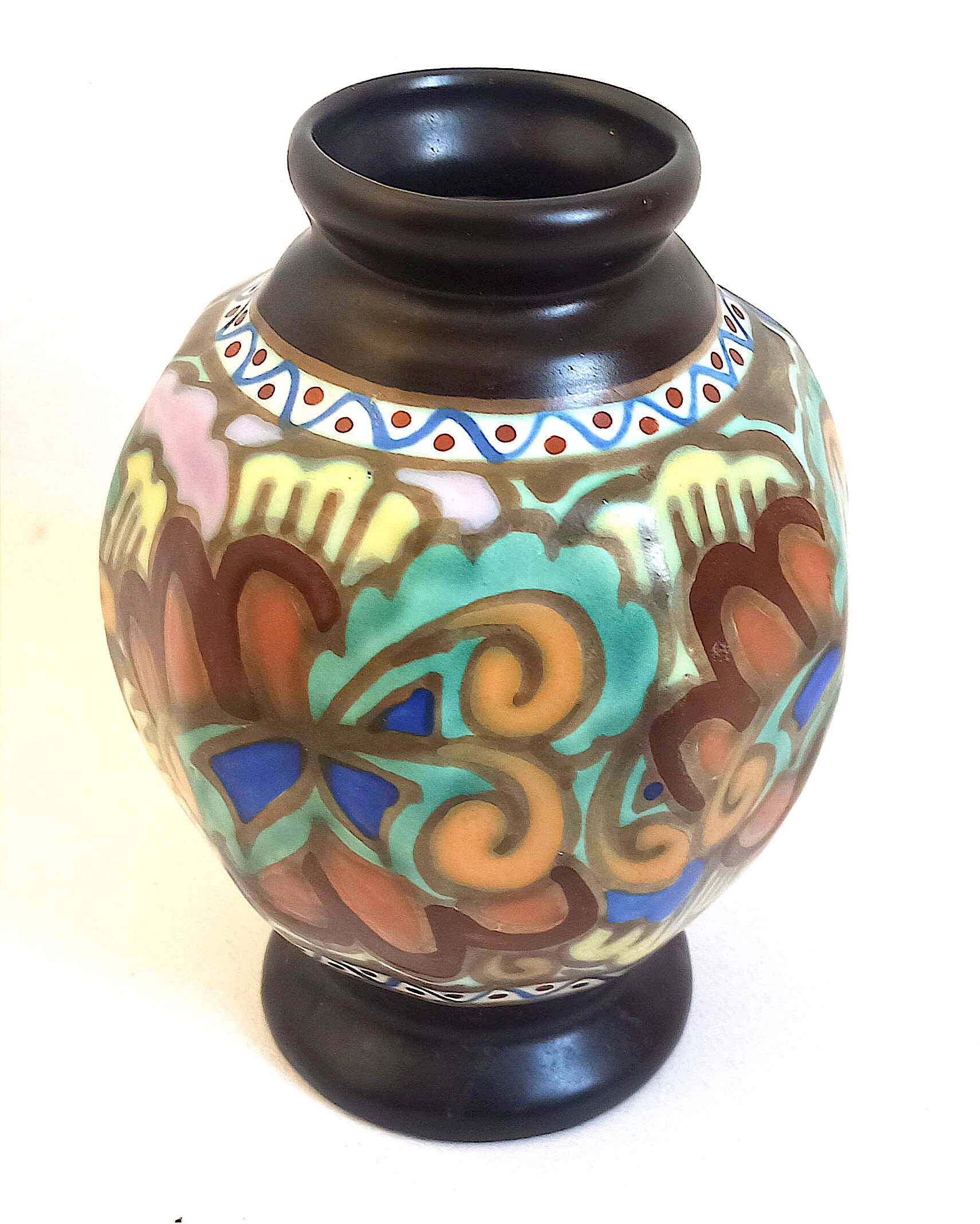 Ceramic vase from Bergen, Belgium 1920s Height 20.2 cm