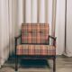 Scandinavian armchair in natural wool, orange, checked, 1965, Z. Baczyk