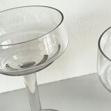 4 champagne glasses blown glass 1930