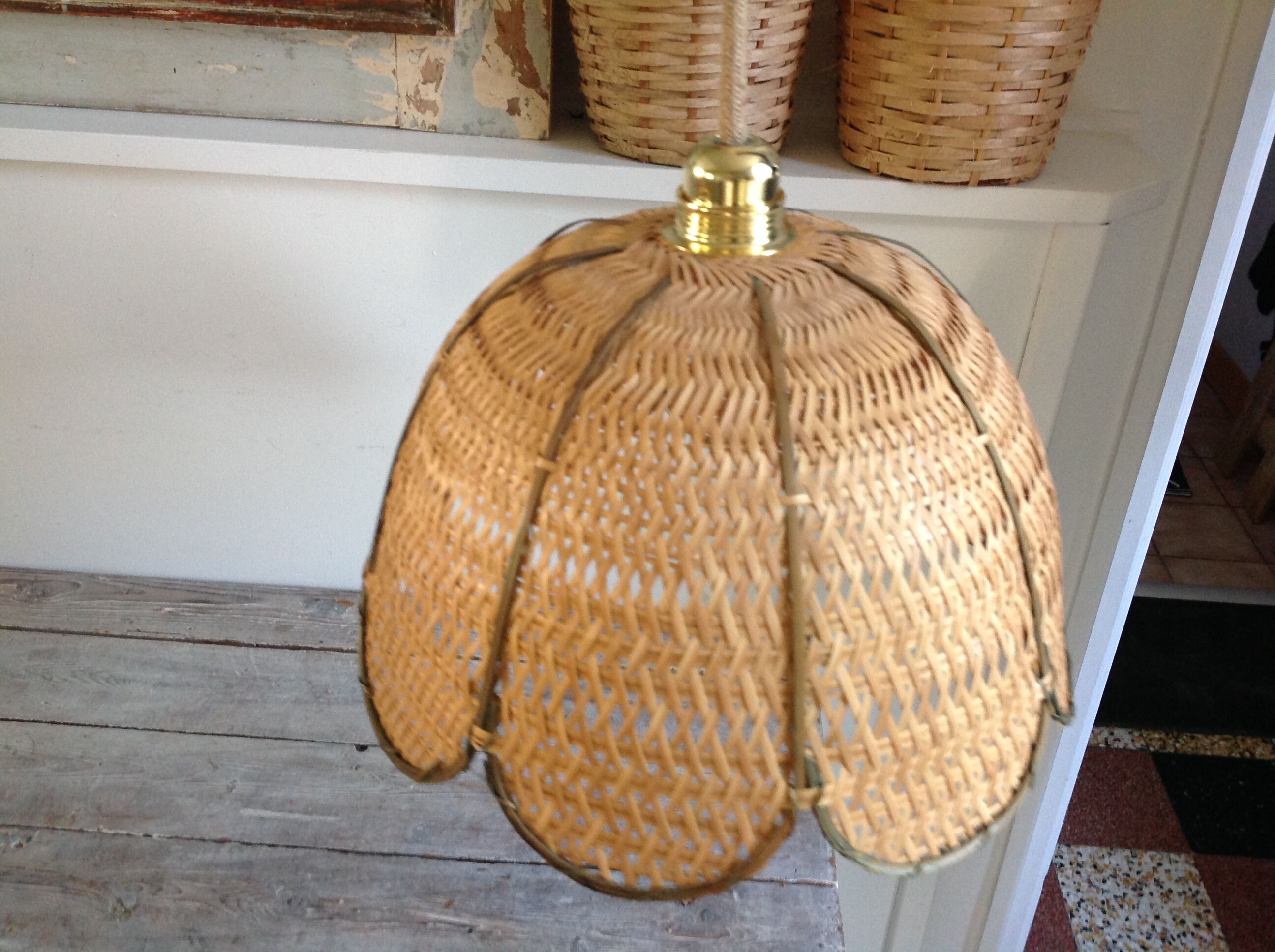 Rattan flower hanging