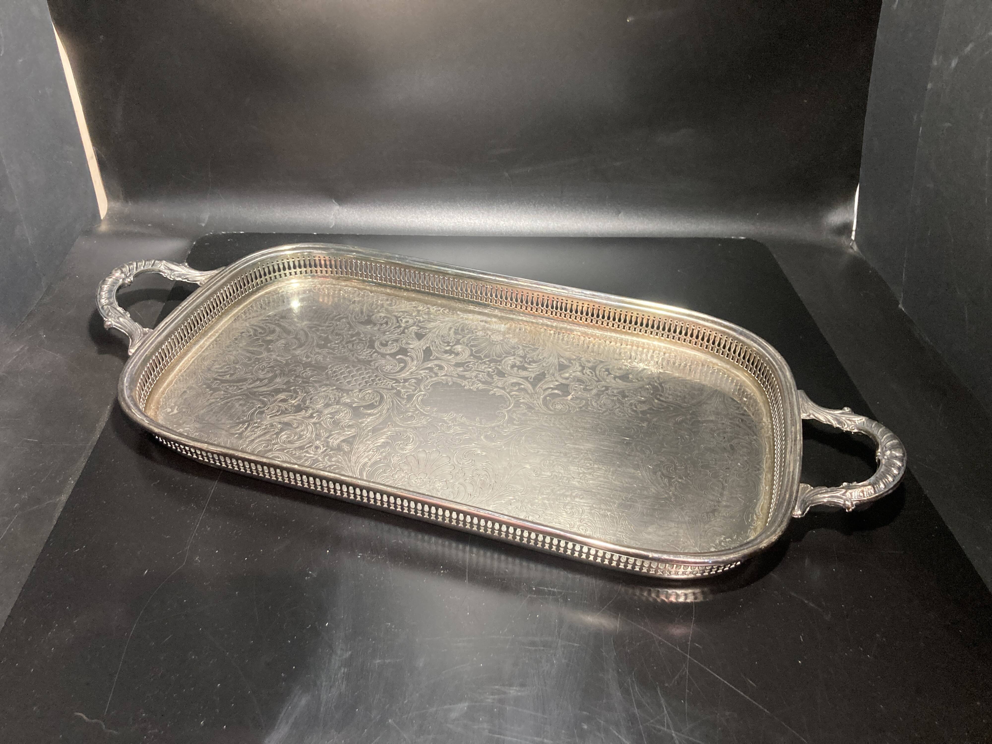 Silver metal tray