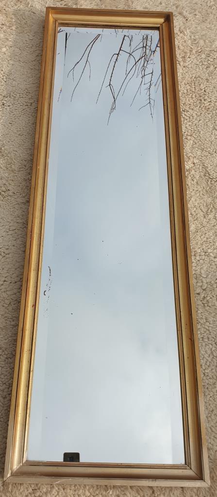 Beveled mirror gilded frame 140x42
