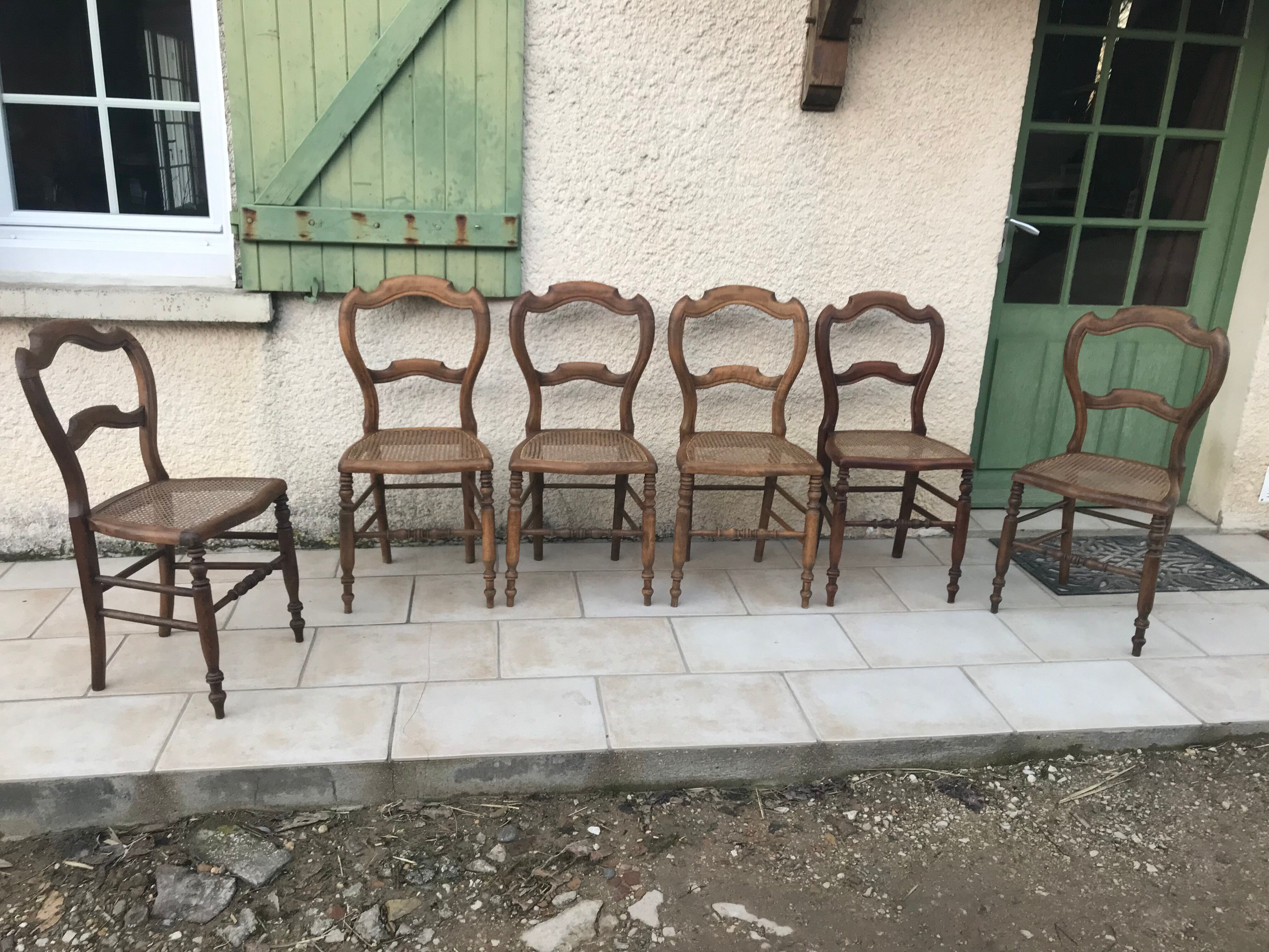 6 old Louis Philippe chairs