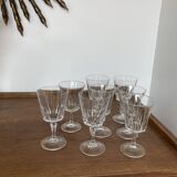 Set of 8 mismatched Arques crystal glasses