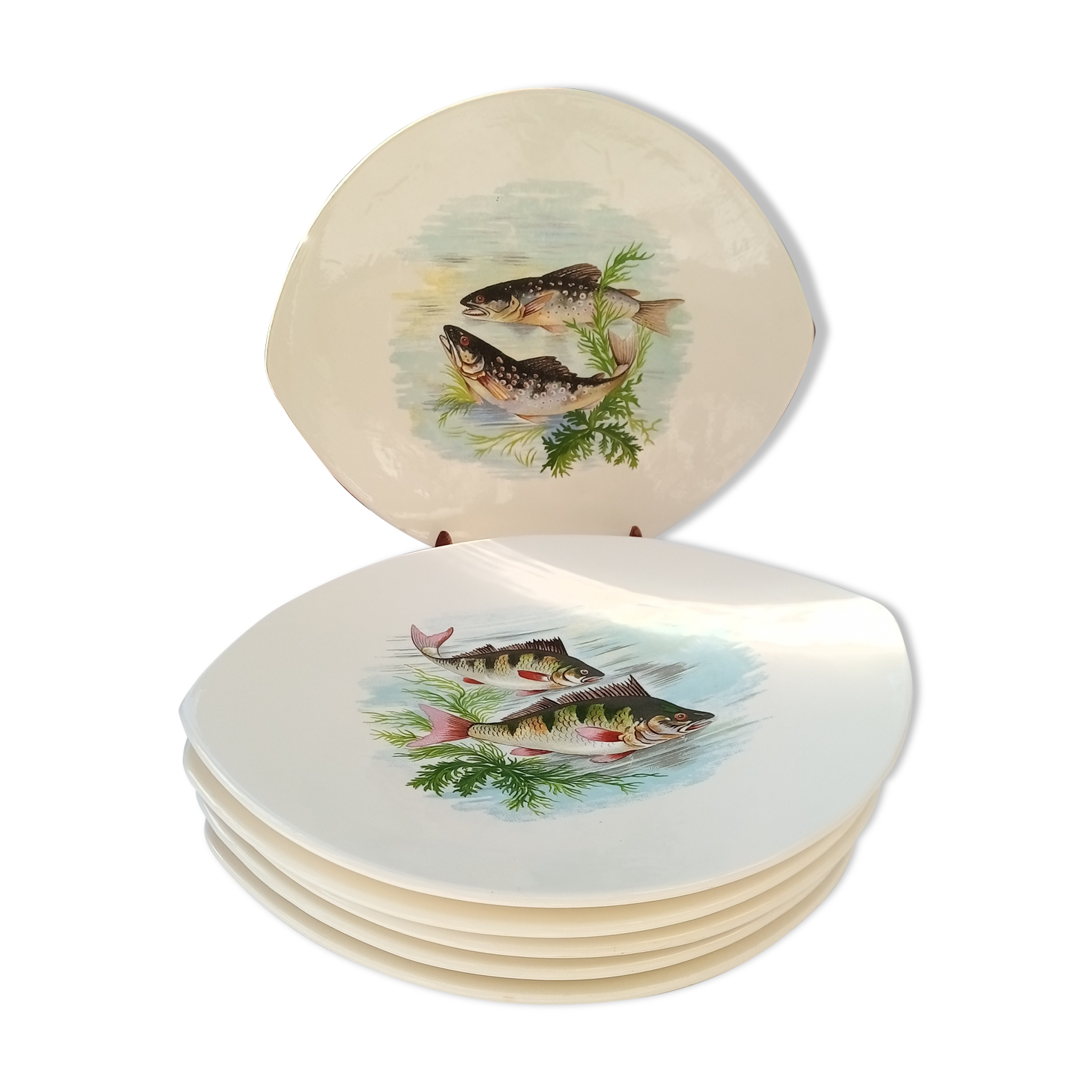 6 flat oval plates Salins