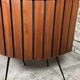 Cocktail bar in teak and metal and its 2 vintage stools 1950'S