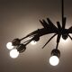 Sputnik chandelier 8 lights copper, teak & brass, Italy 1960s