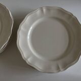 Set of 7 Sarreguemines Ivory plates with gadroons 1960