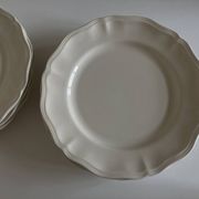 Set de 7 assiettes Ivoire de Sarreguemines à godrons 1960