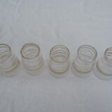 9 wine glasses, gold edging and granite – 1960s-1970s