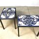 Italian ceramic tiles & steel side tables or nightstands, 1970s, set of 2