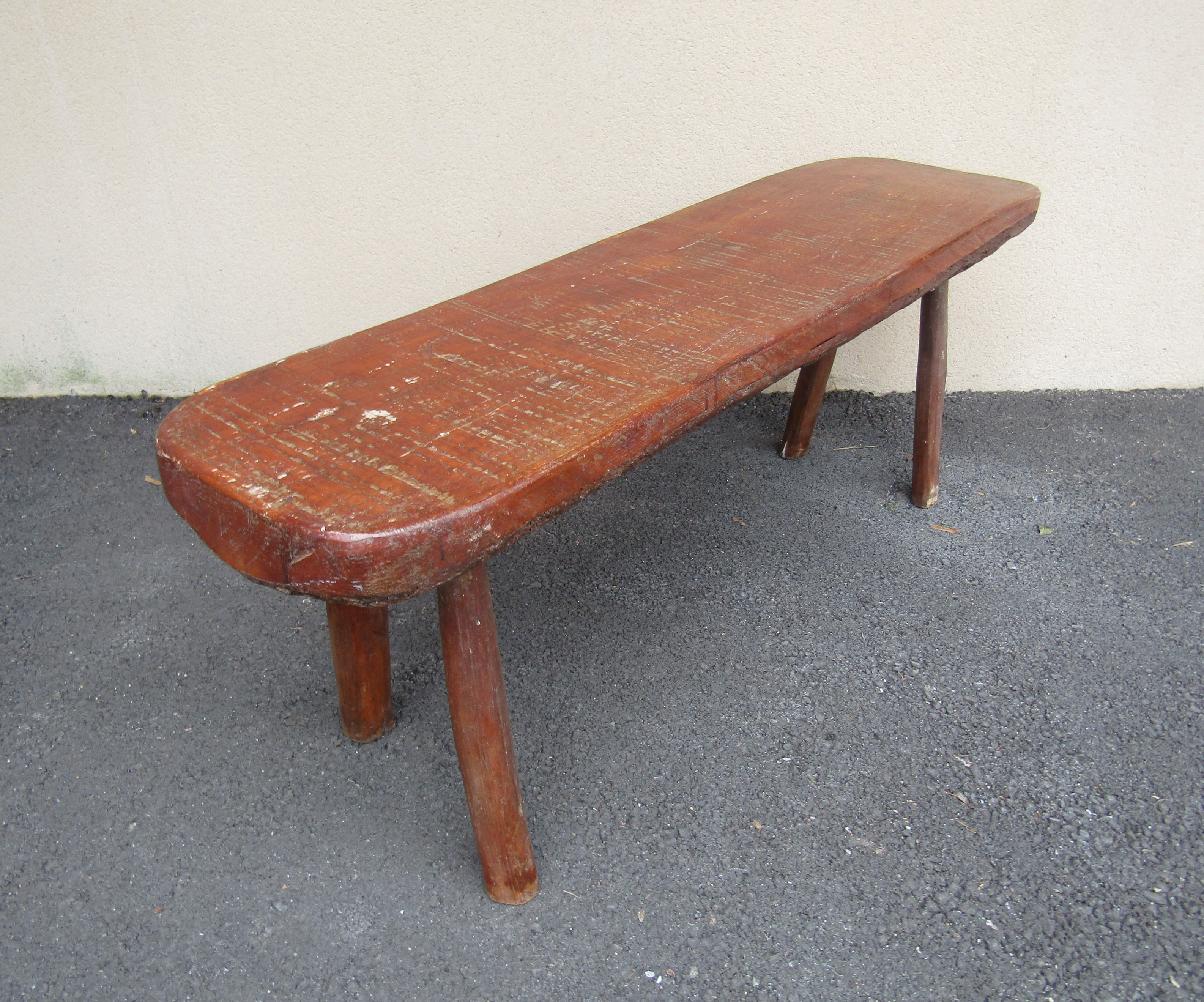 Old solid wooden bench