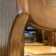Vintage 1960s solid elm straw chairs
