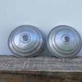 Pair of industrial pendant lamp JT in gray metal / vintage luminaire