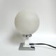 White opaline and chrome globe lamp – 1970s Space Age design