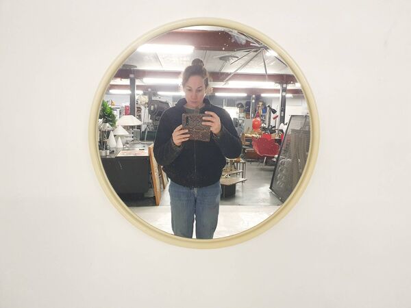 Miroir rond en polyester des années 1960, Pays-Bas