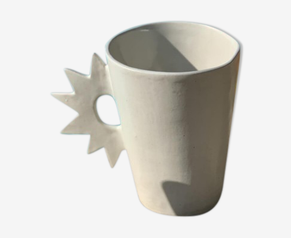 Tasse zig zag en grès blanc, maison paseonia