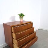 Teak Deense ladekast met 4 lades vintage